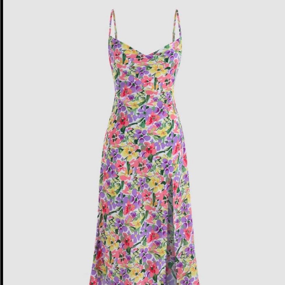 Cider Floral Slit Maxi Dress